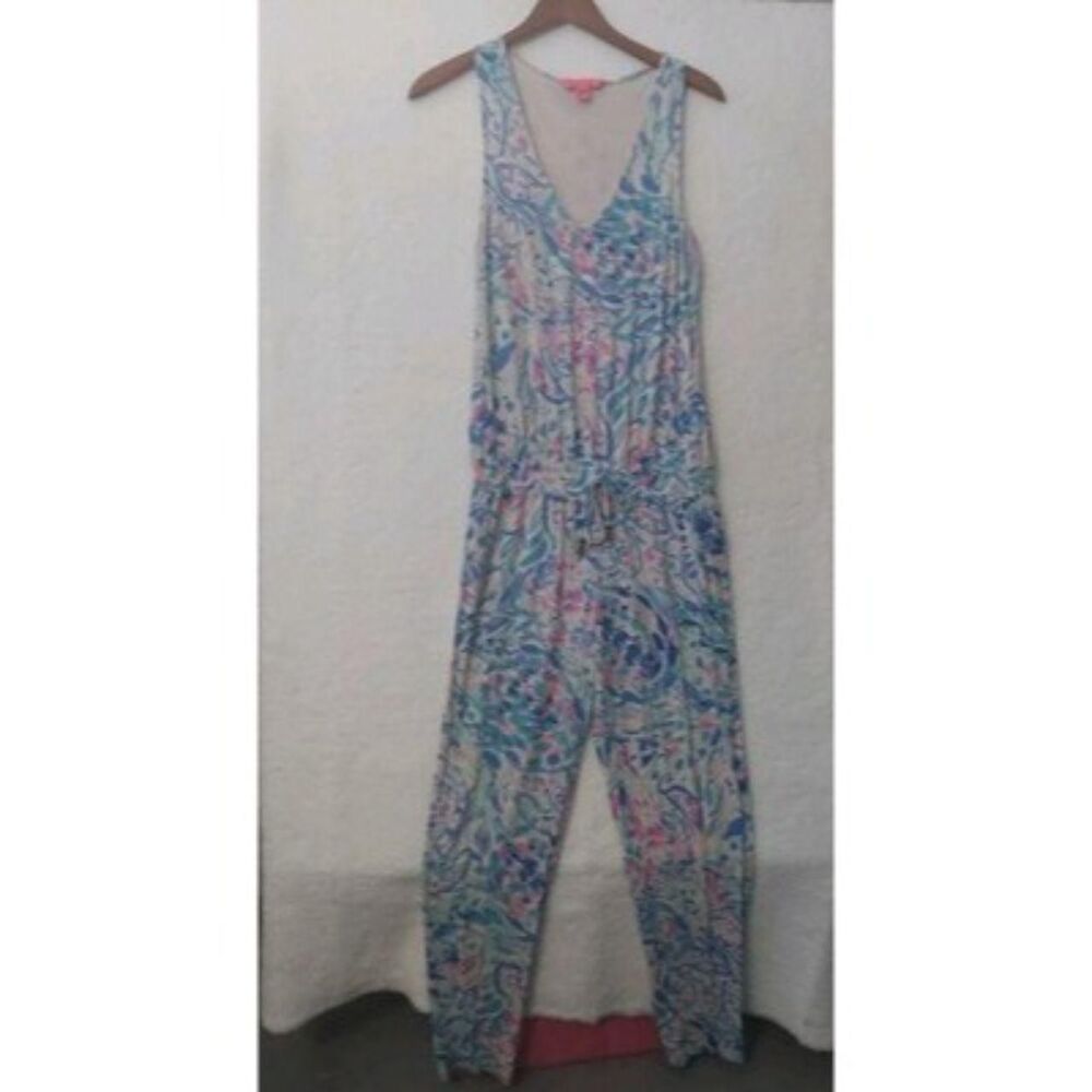 Lilly-pulitzer Women's Blue and White Jumpsuit - Picture 3 of 8